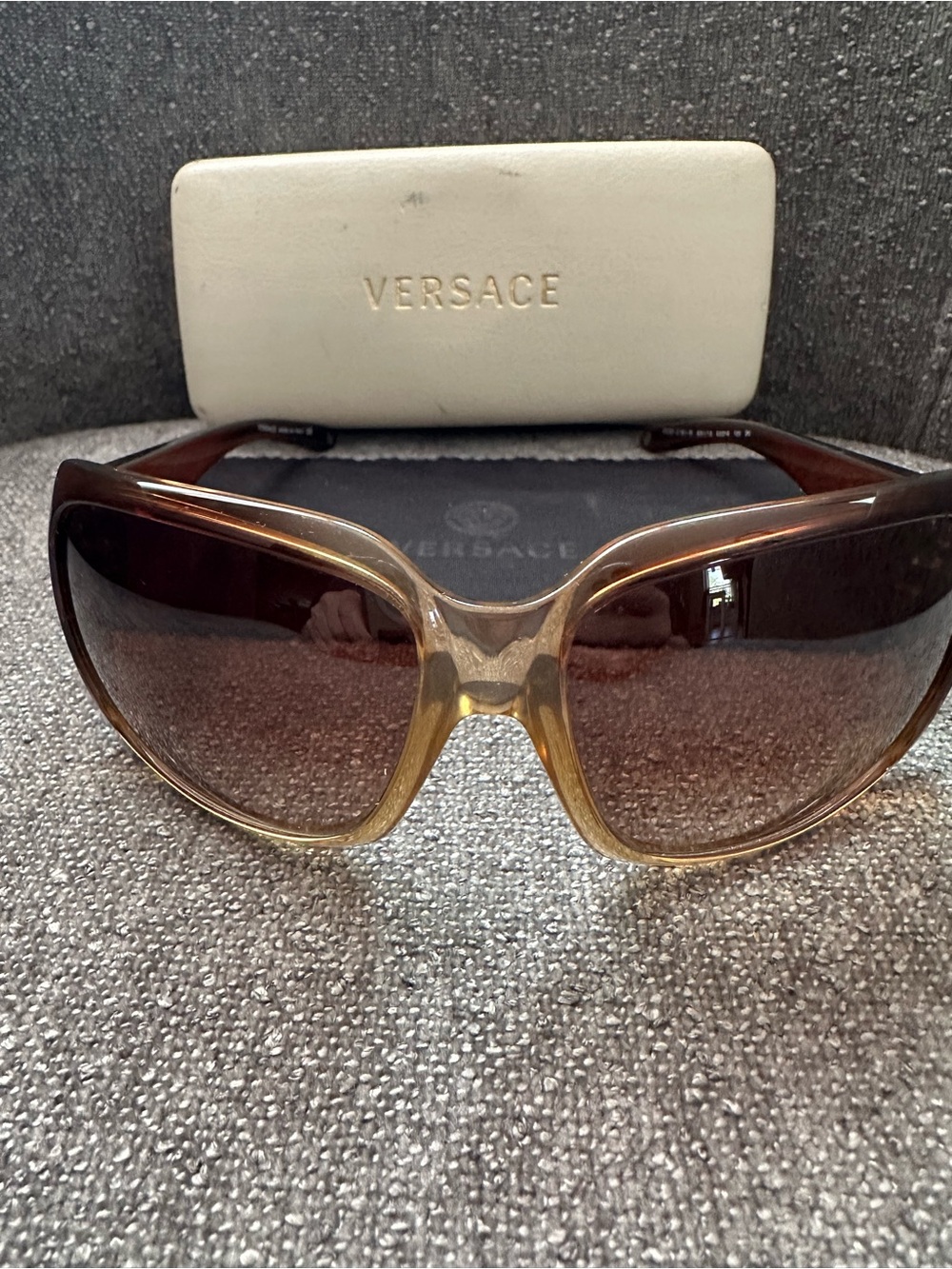 Versace Brown Gradient Oversized Women's Sunglasses